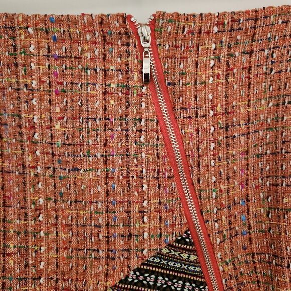 NWOT Endless Rose Tweed Frayed Hem Pencil Mini Skirt Size Juniors Medium - Picture 5 of 6